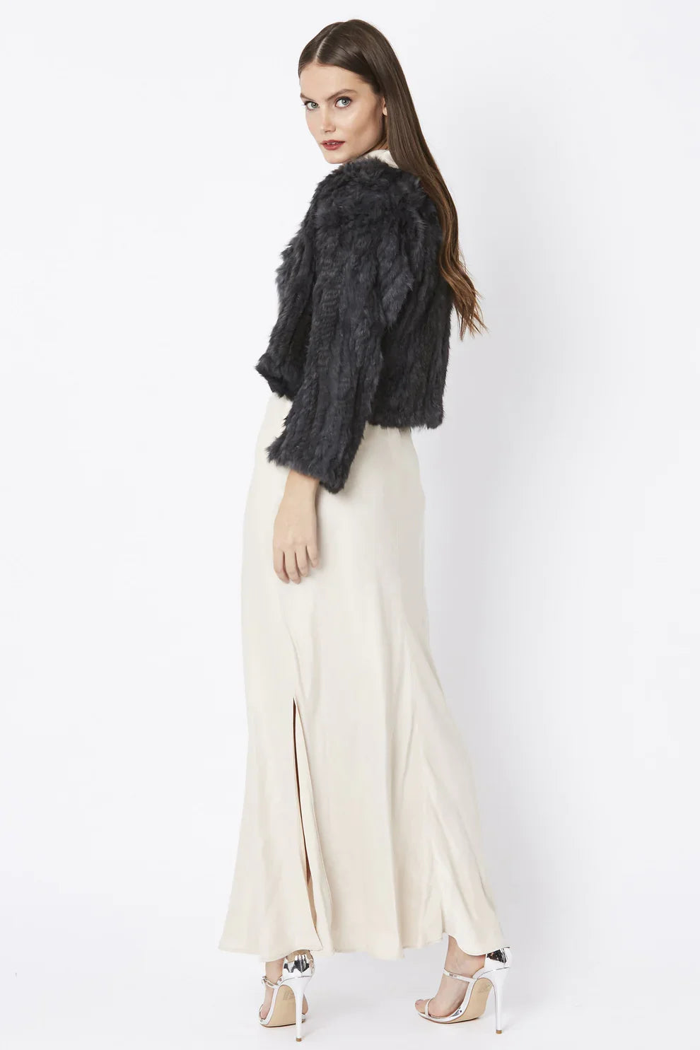Grey Coney Fur Jacket-Fur Jackets-Buy Me Fur Ltd-One Size-Grey-Genuine Coney Fur-Urbanheer