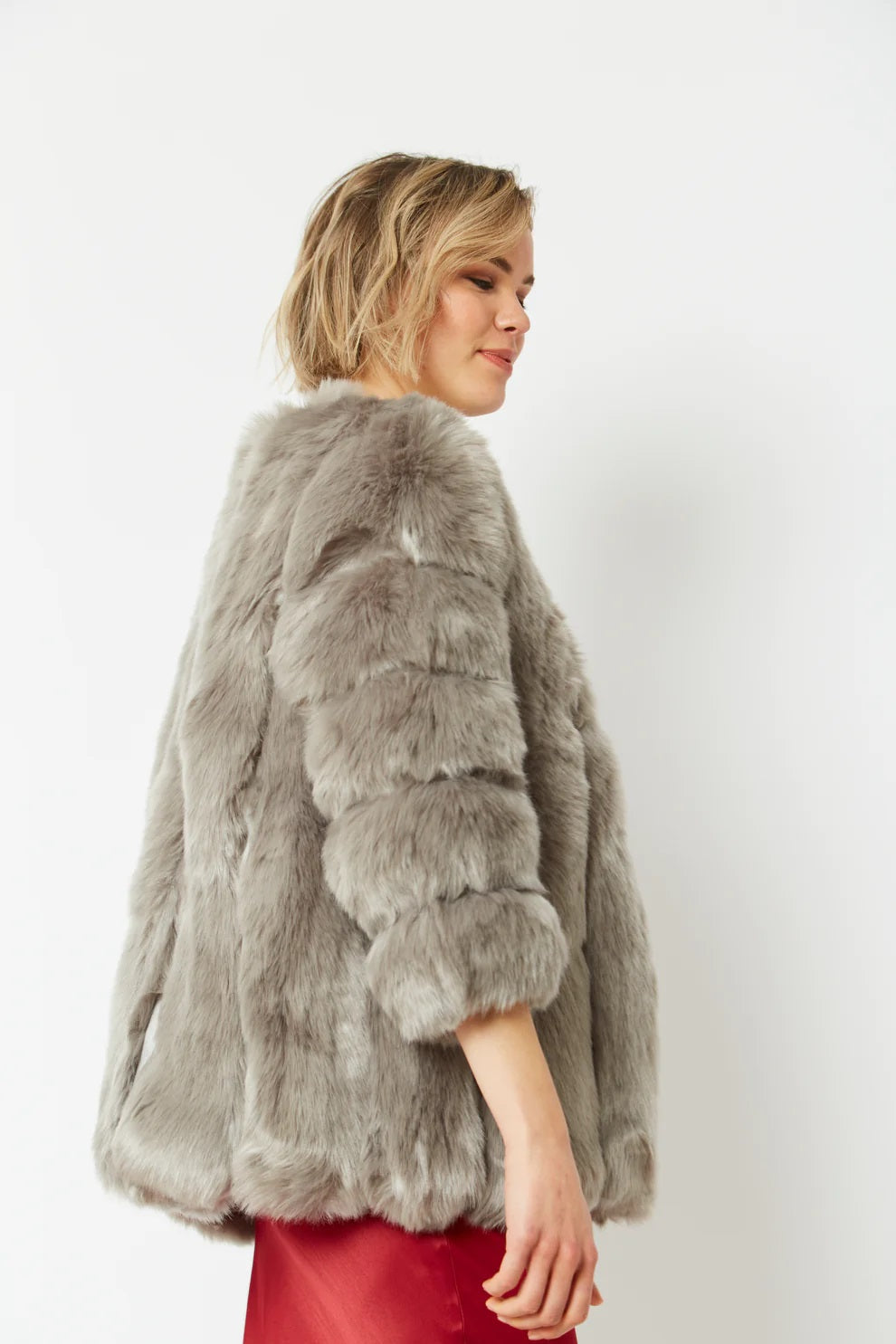 Grey Faux Fur Coat-Faux Fur Coats-Buy Me Fur Ltd-One Size-Grey-Faux Fur-Urbanheer