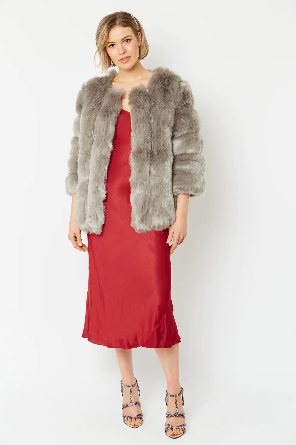 Grey Faux Fur Coat-Faux Fur Coats-Buy Me Fur Ltd-One Size-Grey-Faux Fur-Urbanheer