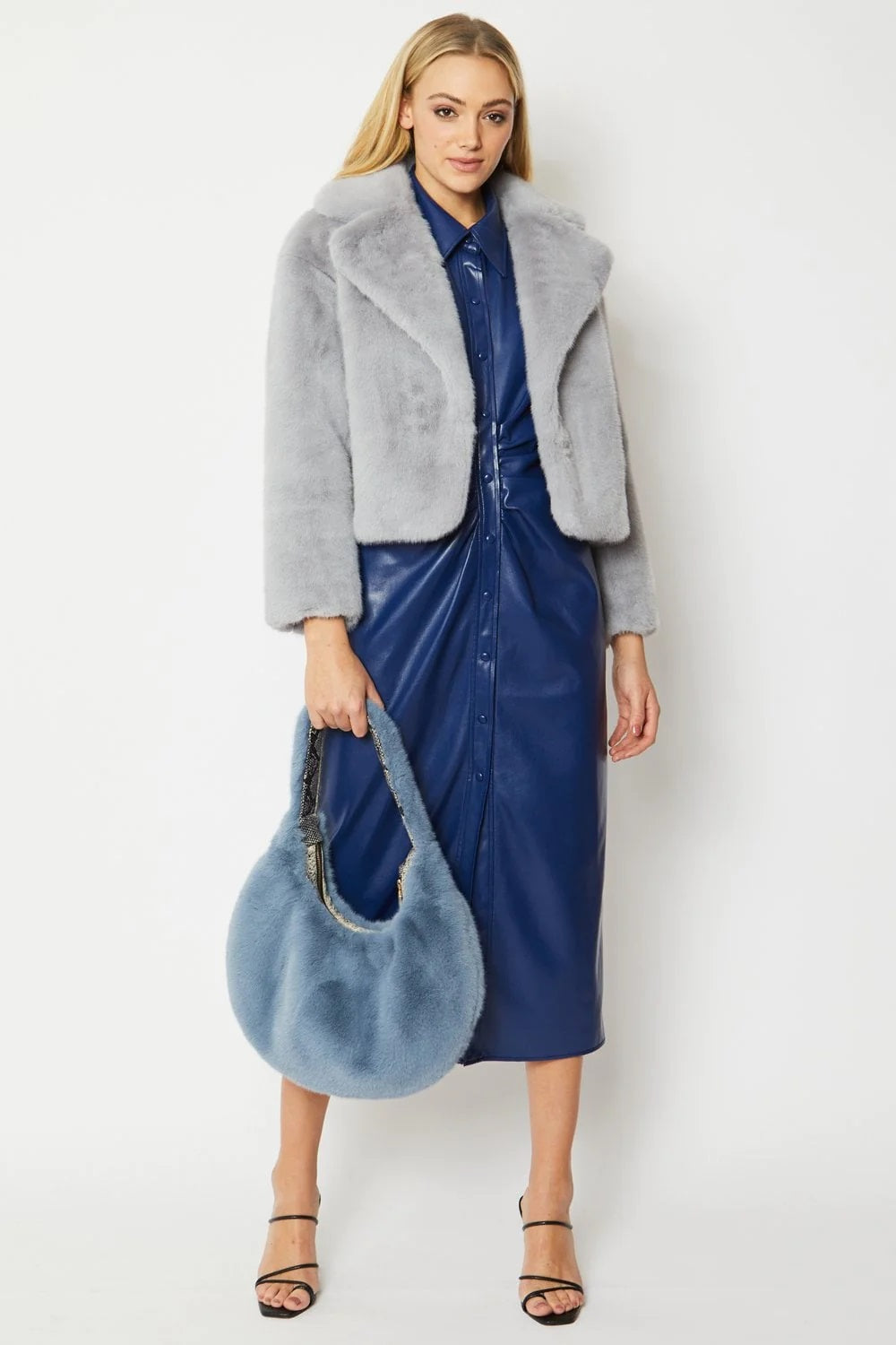 Grey Faux Fur Jacket-Faux Fur Coats-Buy Me Fur Ltd-L-XL-Grey-Faux Fur-Urbanheer