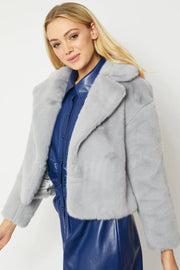 Grey Faux Fur Jacket-Faux Fur Coats-Buy Me Fur Ltd-L-XL-Grey-Faux Fur-Urbanheer