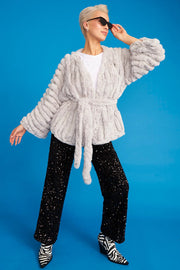 Grey Faux Fur Kimono Jacket-Jackets & Blazers-Buy Me Fur Ltd-One Size-Grey-Faux Fur-Urbanheer