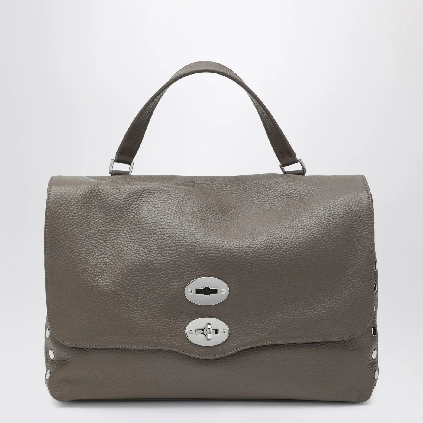 Grey Grained Leather Medium Everyday Bag