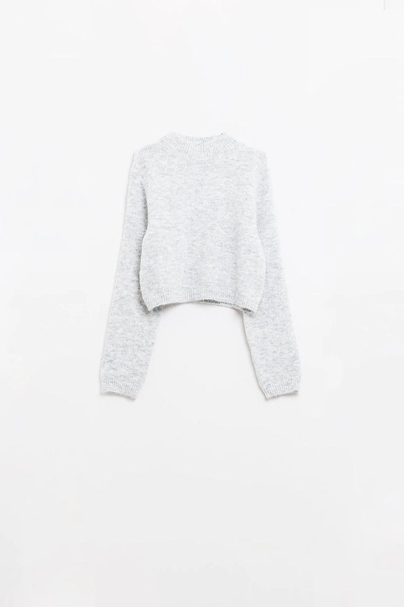 Grey Jersey with Long Sleeves and Open Back Detail-Sweater-Q2-S-Grey-Urbanheer