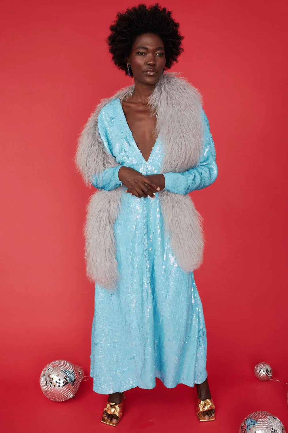 Grey Long Mongolian Fur Scarf-Collars & Stoles-Buy Me Fur Ltd-One Size-Grey-Mongolian Fur-Urbanheer