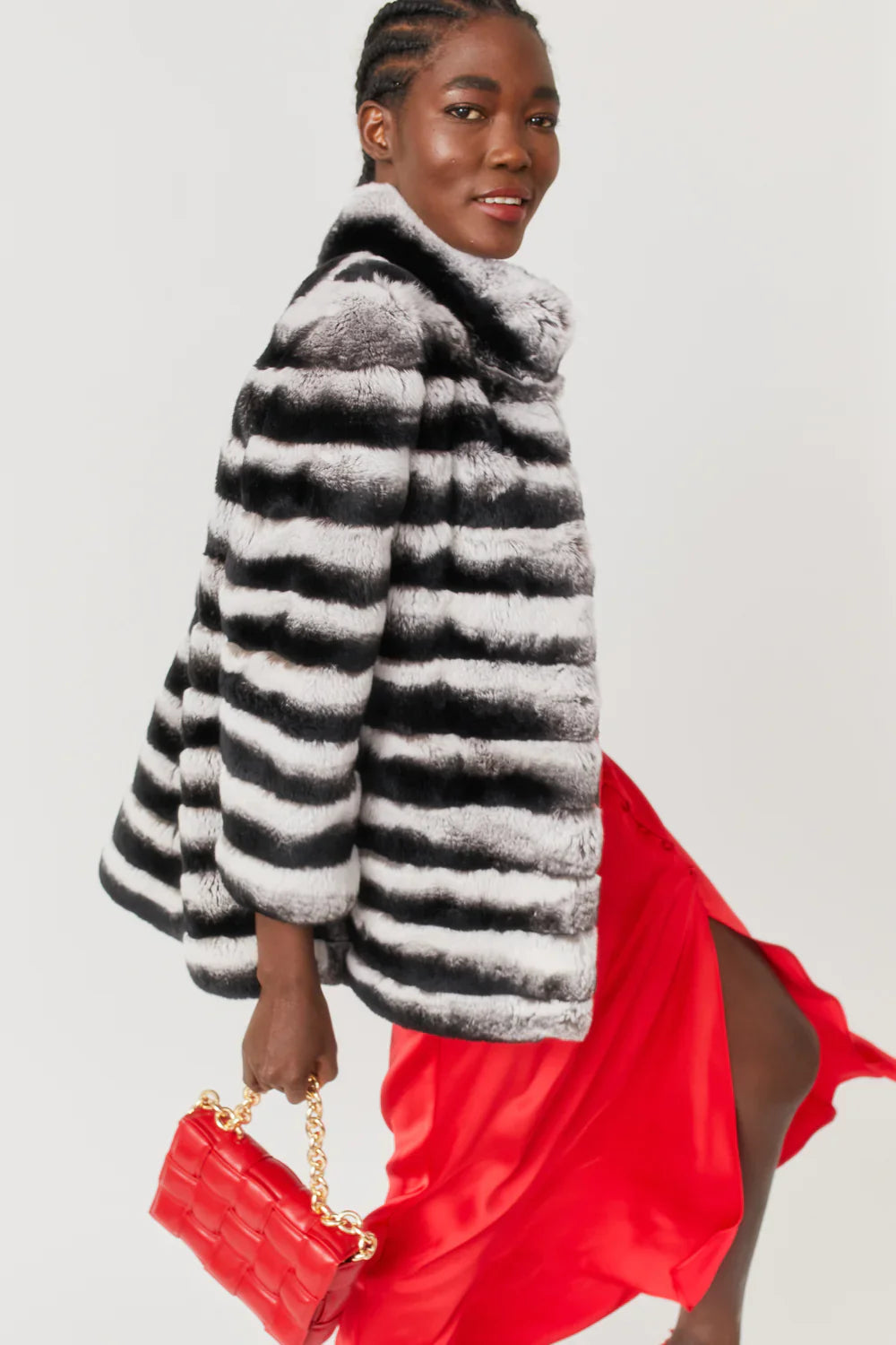 Grey Special Edition Chinchilla Effect Coney Fur Jacket-Coney Fur Coat-Buy Me Fur Ltd-One Size-Grey-Genuine Coney Fur-Urbanheer