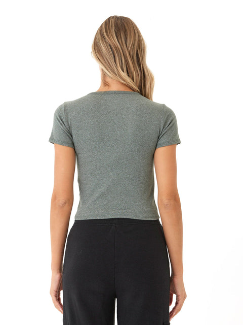 Guadalupe Heather Luxe Jersey Crop Tee