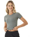 Guadalupe Heather Luxe Jersey Crop Tee