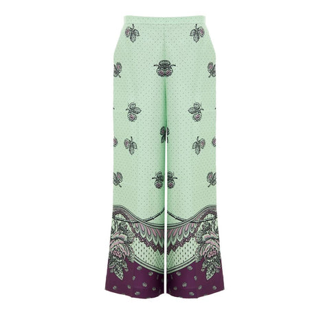 Gucci Green Silk Casual Pants