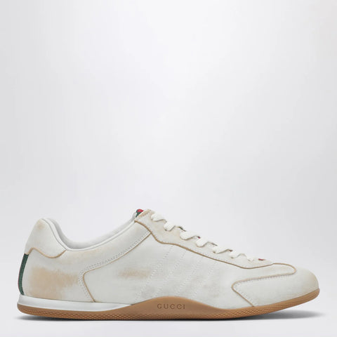 Gucci Shift Sneakers in white délavé-effect leather