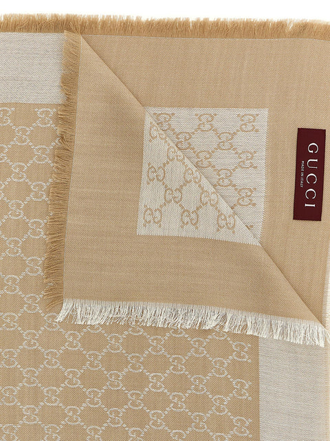 Gucci Wool And Silk Shawl Gg
