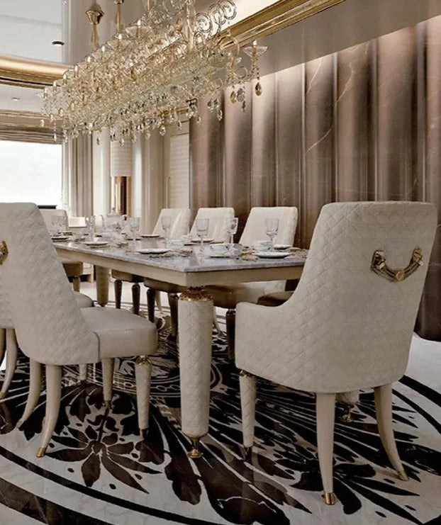 Italian Luxury Marble Dining Table & Chair - Custom-UH Decor-Table 1800*1000*760mm-Urbanheer