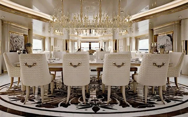 Italian Luxury Marble Dining Table & Chair - Custom-UH Decor-Urbanheer