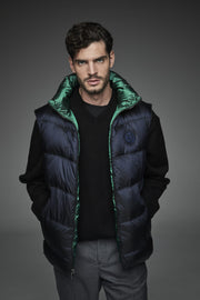 Short vest with reversible mandarin collar ROBIN NAVY-Vest-Henry Arroway-S-Navy-Urbanheer