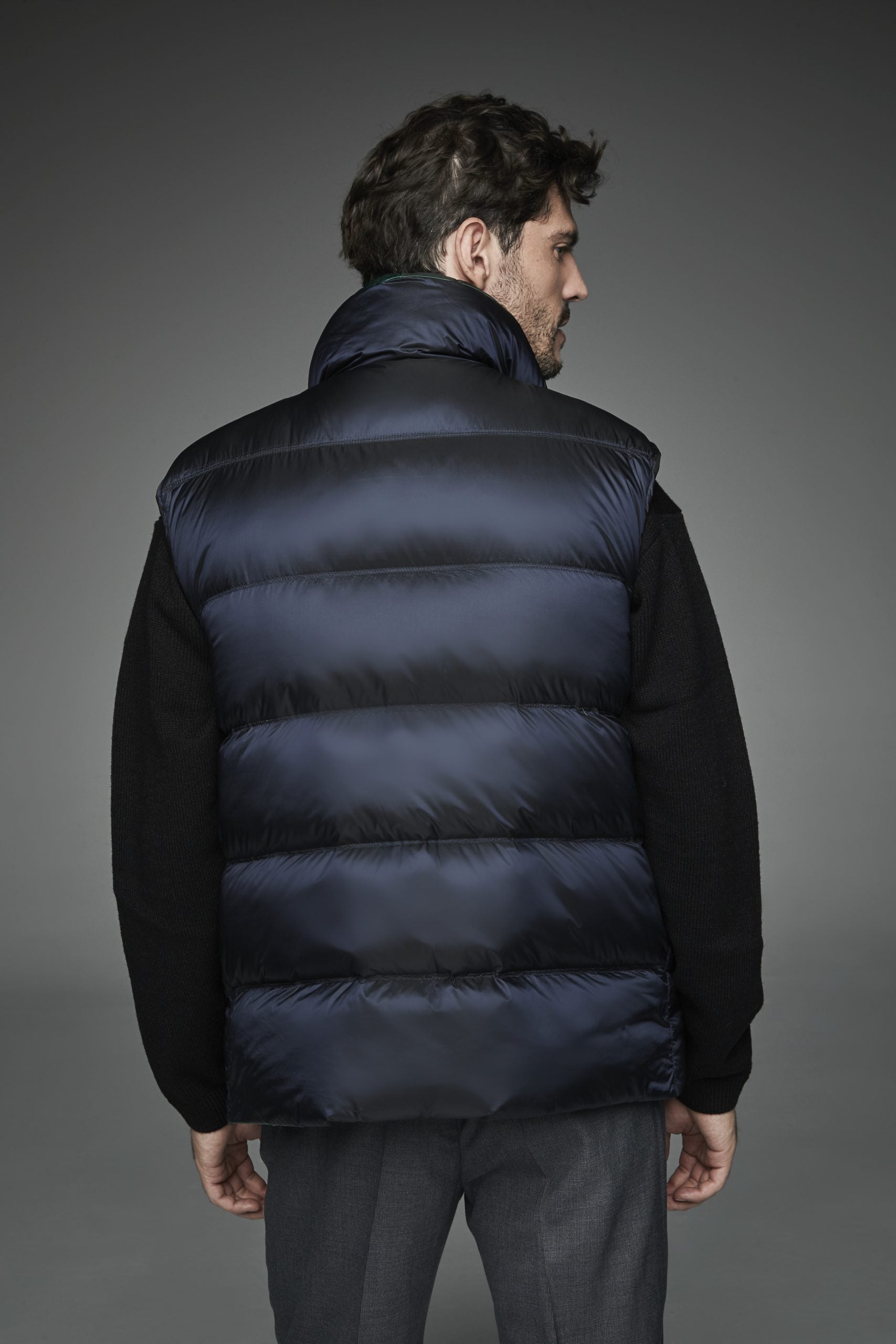 Short vest with reversible mandarin collar ROBIN NAVY-Vest-Henry Arroway-S-Navy-Urbanheer