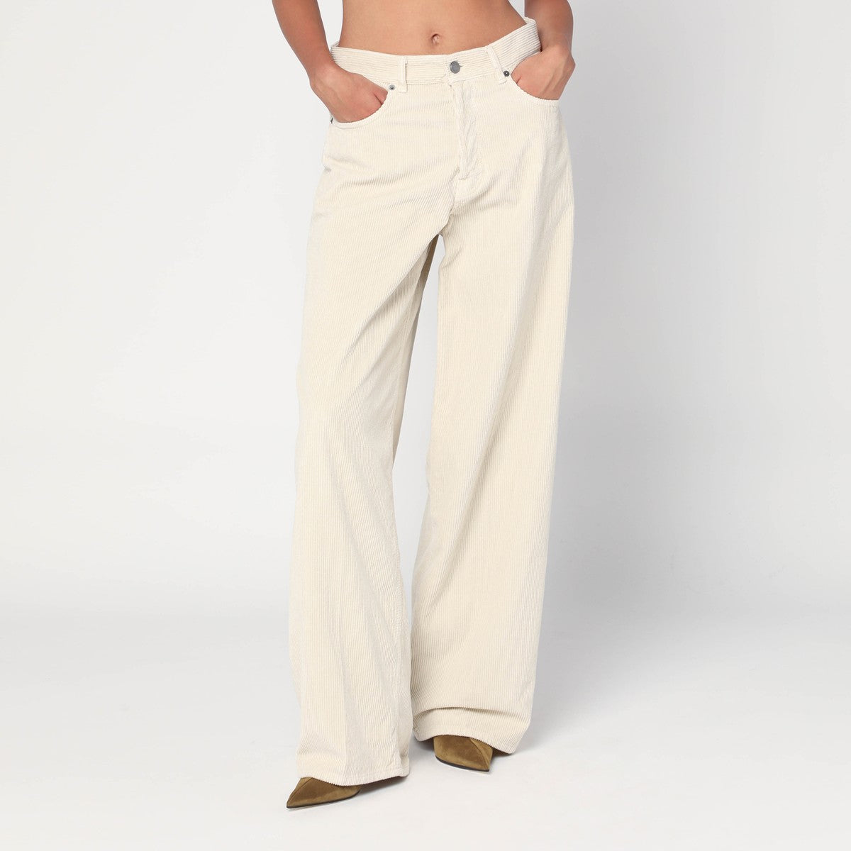 HAIKURE Wide écru cotton trousers