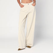 HAIKURE Wide écru cotton trousers