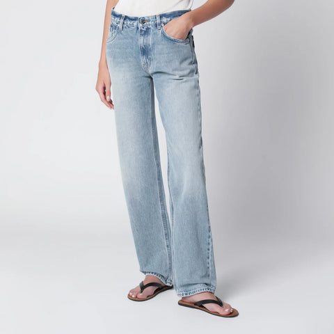 HAIKURE Lisa straight-leg jeans in cotton denim, light blue