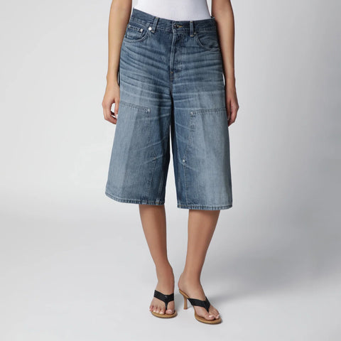 Haikure wide Bermuda shorts in Blue Ryder denim