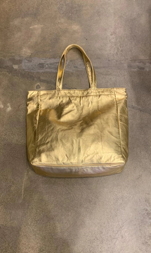 Hoss Gold Metallic Tote-Bag-HOSS-spacious 42/44cm height and 40/42cm width-Urbanheer