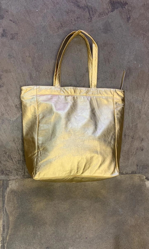 Hoss Gold Metallic Tote-Bag-HOSS-spacious 42/44cm height and 40/42cm width-Urbanheer