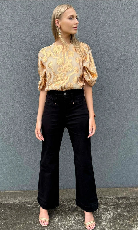 Hoss Helene Tie Back Top - Caramel Leaf-Top-HOSS-8-Urbanheer