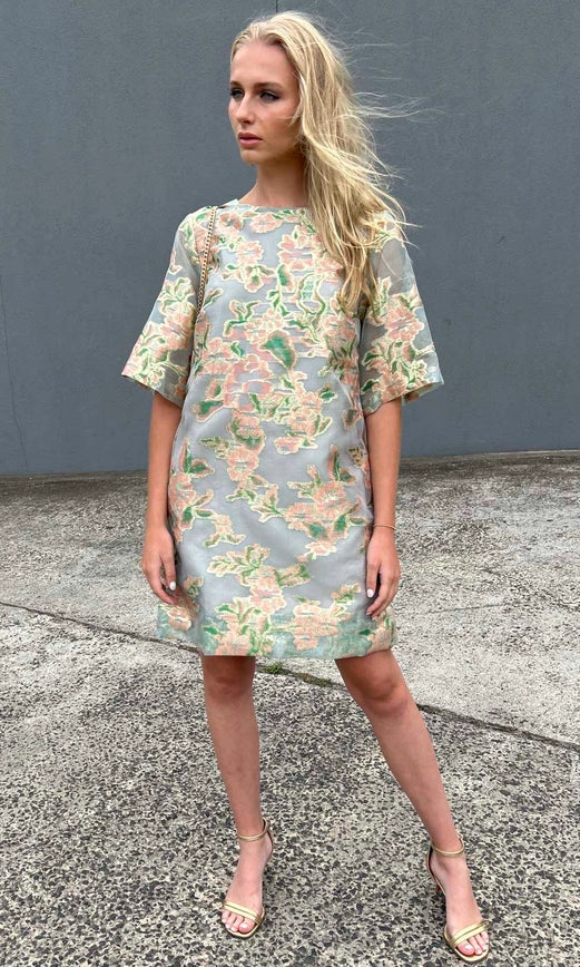 Hoss Silk Marble Dress - Greens-Dress-HOSS-8-Urbanheer