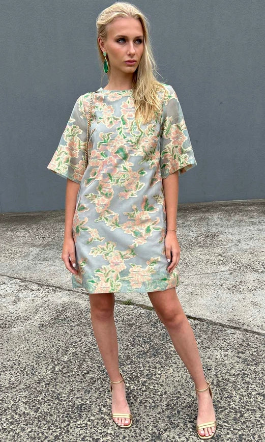 Hoss Silk Marble Dress - Greens-Dress-HOSS-8-Urbanheer
