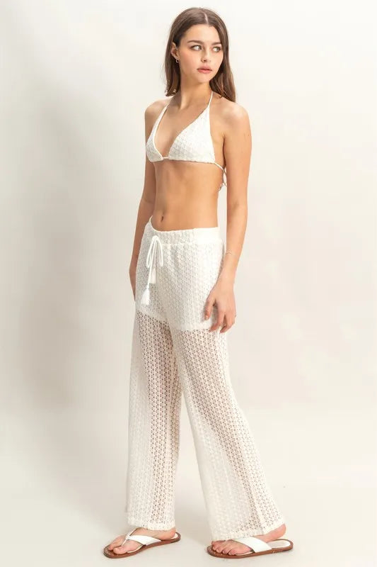 HYFVE Crochet Bra and Drawstring Pants Set-HYFVE-CREAM-S-Urbanheer