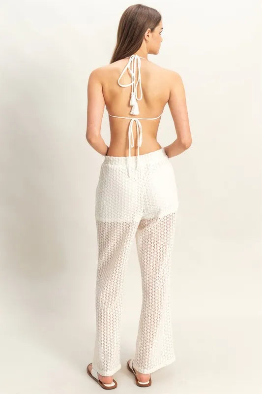 HYFVE Crochet Bra and Drawstring Pants Set-HYFVE-CREAM-S-Urbanheer