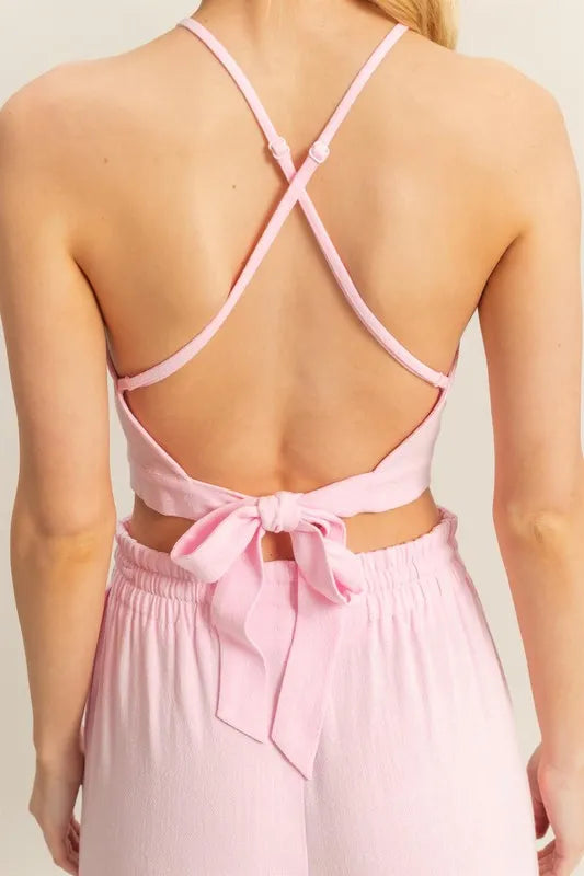 HYFVE Crop Top and Cargo Pants Set-HYFVE-L.PINK-S-Urbanheer