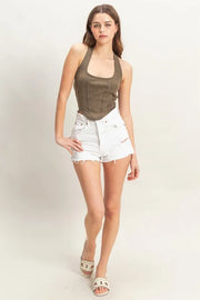 HYFVE Mineral Wash Halter Neck Everyday Top-HYFVE-CHARCOAL-S-Urbanheer