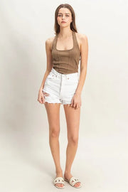 HYFVE Mineral Wash Halter Neck Everyday Top-HYFVE-MOCHA-S-Urbanheer