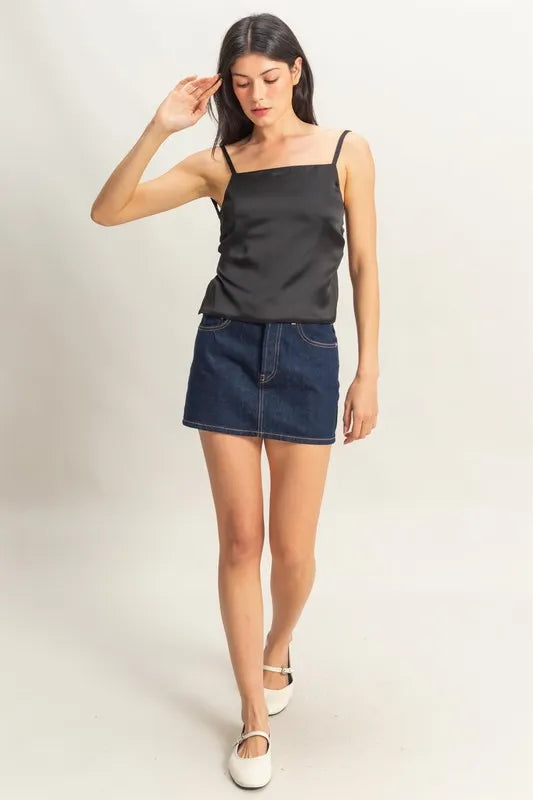 HYFVE Satin Back Tie Detail Cami-HYFVE-BLACK-S-Urbanheer