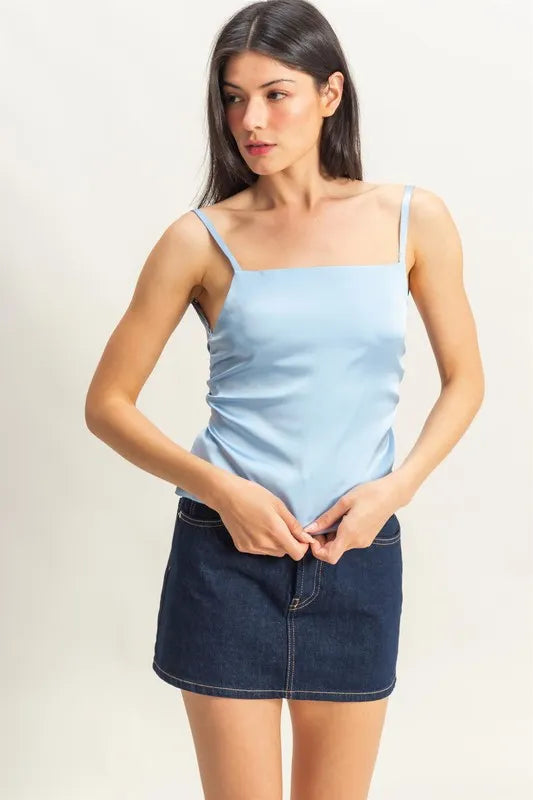 HYFVE Satin Back Tie Detail Cami-HYFVE-ICE BLUE-M-Urbanheer