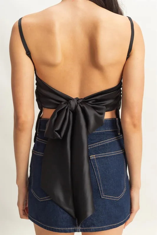 HYFVE Satin Back Tie Detail Cami-HYFVE-BLACK-S-Urbanheer
