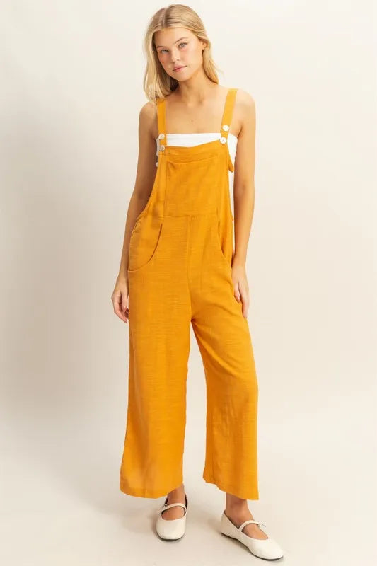 HYFVE Textured Wide Leg Overall-HYFVE-L.ORANGE-S-Urbanheer