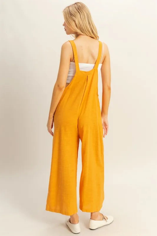 HYFVE Textured Wide Leg Overall-HYFVE-L.ORANGE-S-Urbanheer