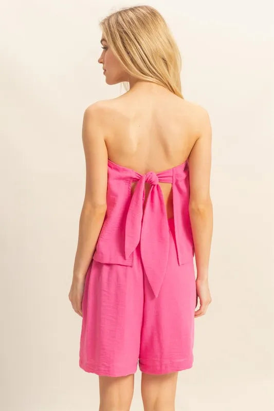 HYFVE Tube Top and Flowy Shorts Set-HYFVE-MAGENTA-L-Urbanheer