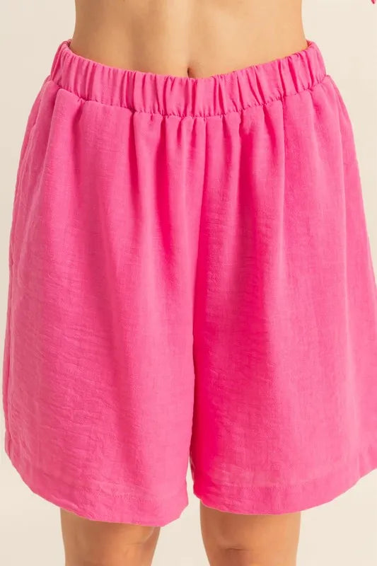 HYFVE Tube Top and Flowy Shorts Set-HYFVE-MAGENTA-L-Urbanheer