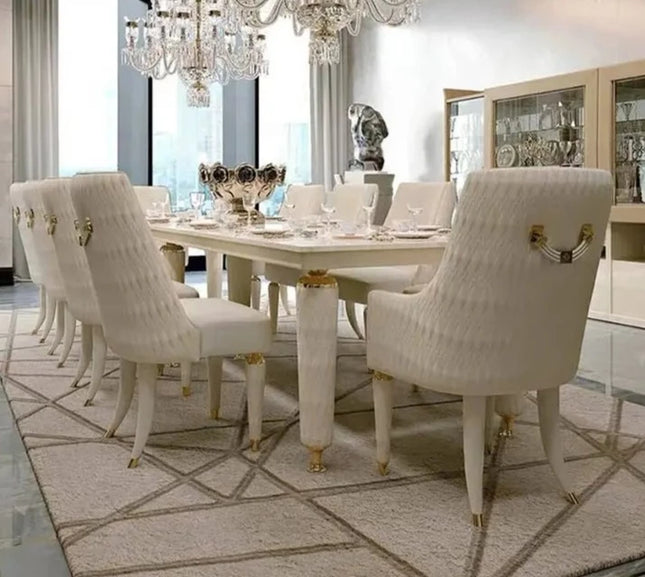 Italian Luxury Marble Dining Table & Chair - Custom-UH Decor-Urbanheer