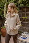 Half Zip Long Sleeve Knit Top with Pocket-Top-Blu Pepper-S-Urbanheer