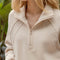 Half Zip Long Sleeve Knit Top with Pocket-Top-Blu Pepper-S-Urbanheer