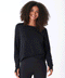 Halle Feather Fleece Crossover Hem Top