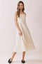 Halter Neck Self-Tie Back Smocked Midi Dress