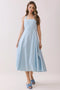 Halter Neck Self-Tie Back Smocked Midi Dress