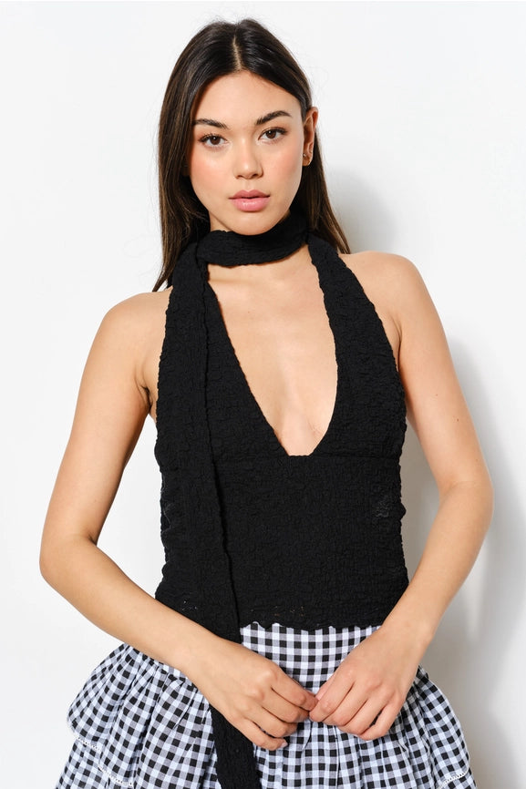 Halter Neck Top Black-Top-Pretty Garbage-S-Black-Urbanheer