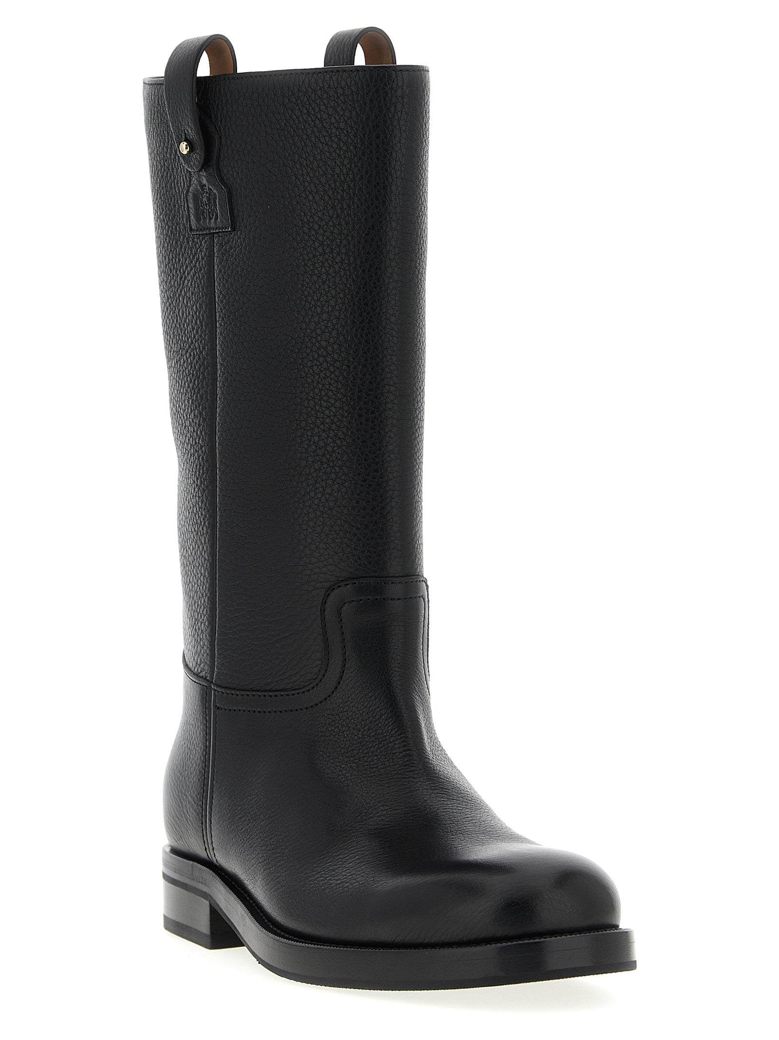 Hammered Leather Round Toe Everyday Boots