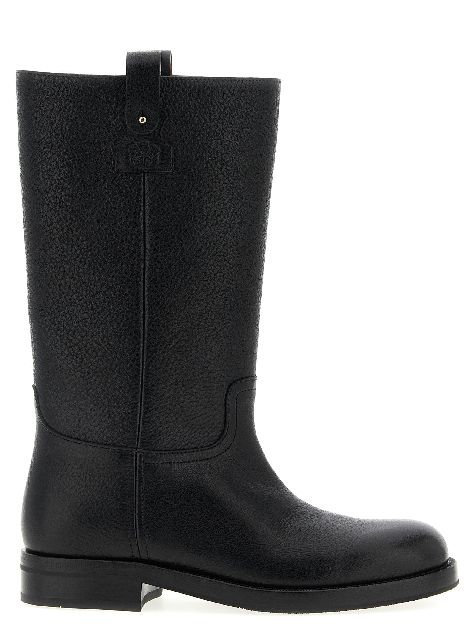 Hammered Leather Round Toe Everyday Boots