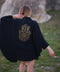 Hamsa Hand Double Gauze Muslin Robe-Kimono-Moa-Black-Urbanheer